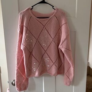Pink Diamond Knit Women's Sweater